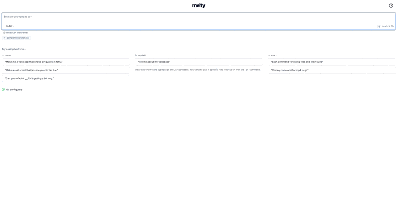 Melty AI code editor