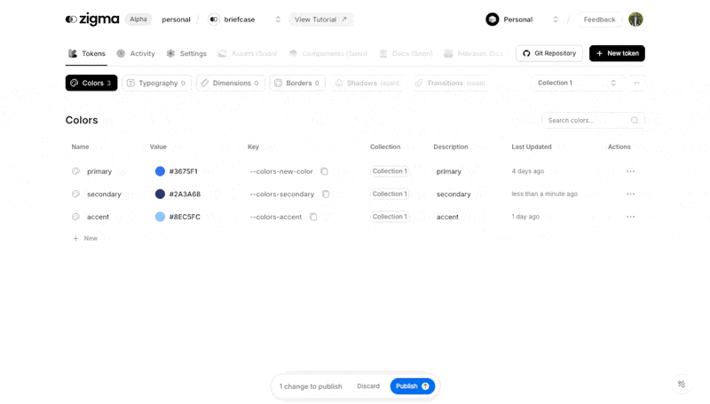 Zigma design system interface
