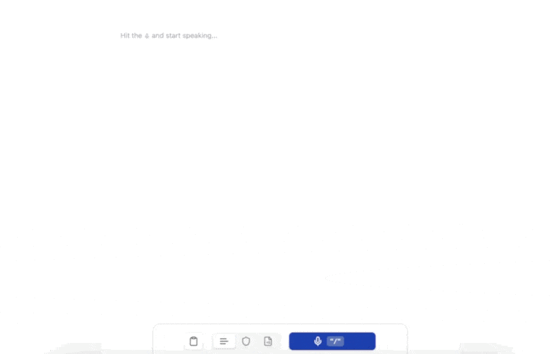 Aqua dictation interface
