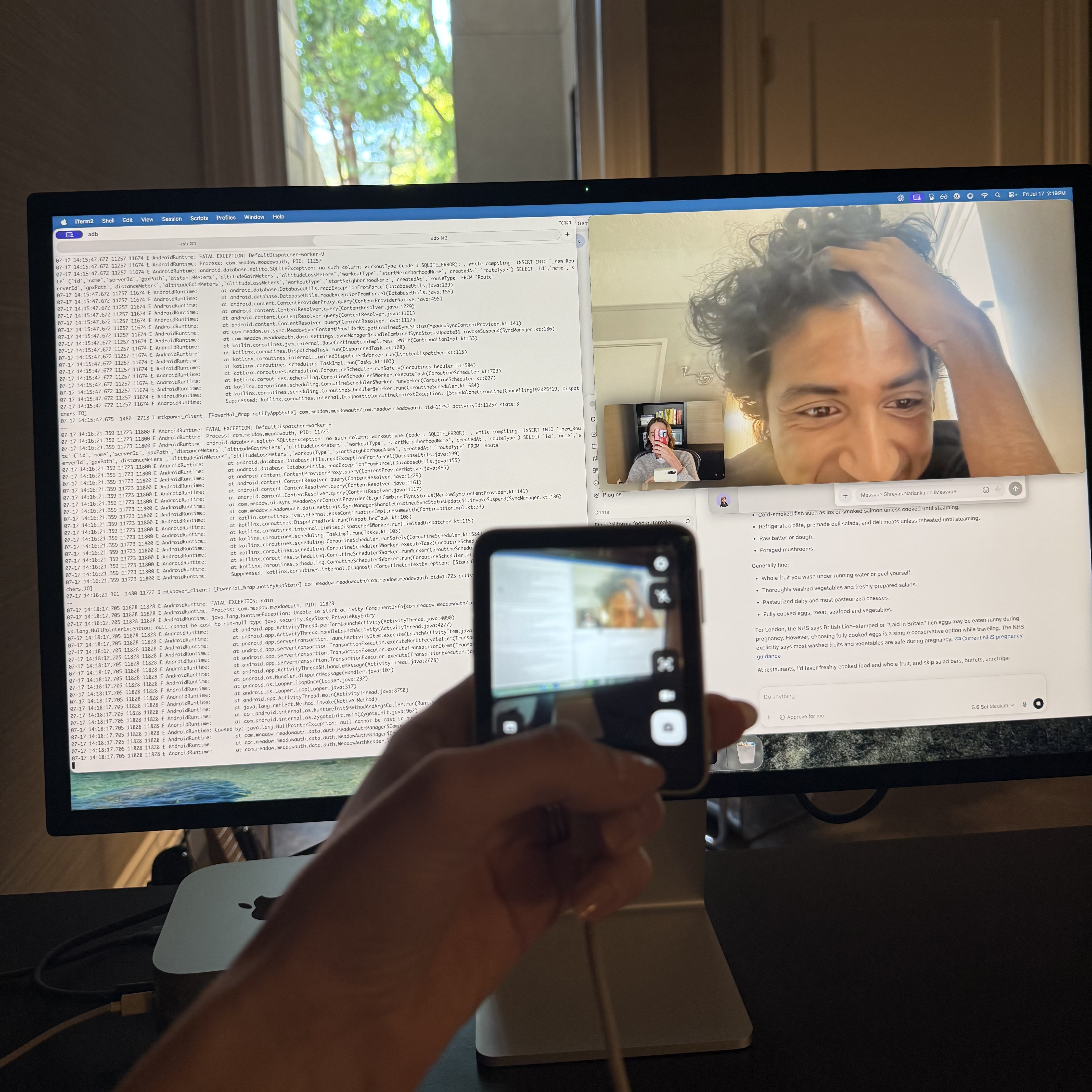 Debugging Meadow at my desk